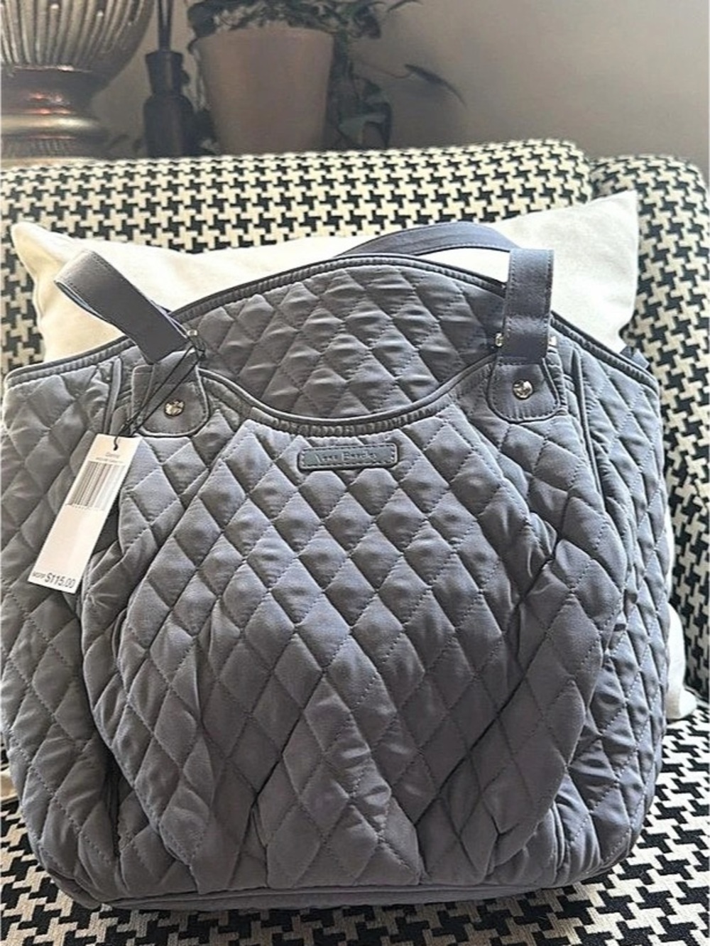 Vera Bradley Original Vera Tote Quilted Gray
